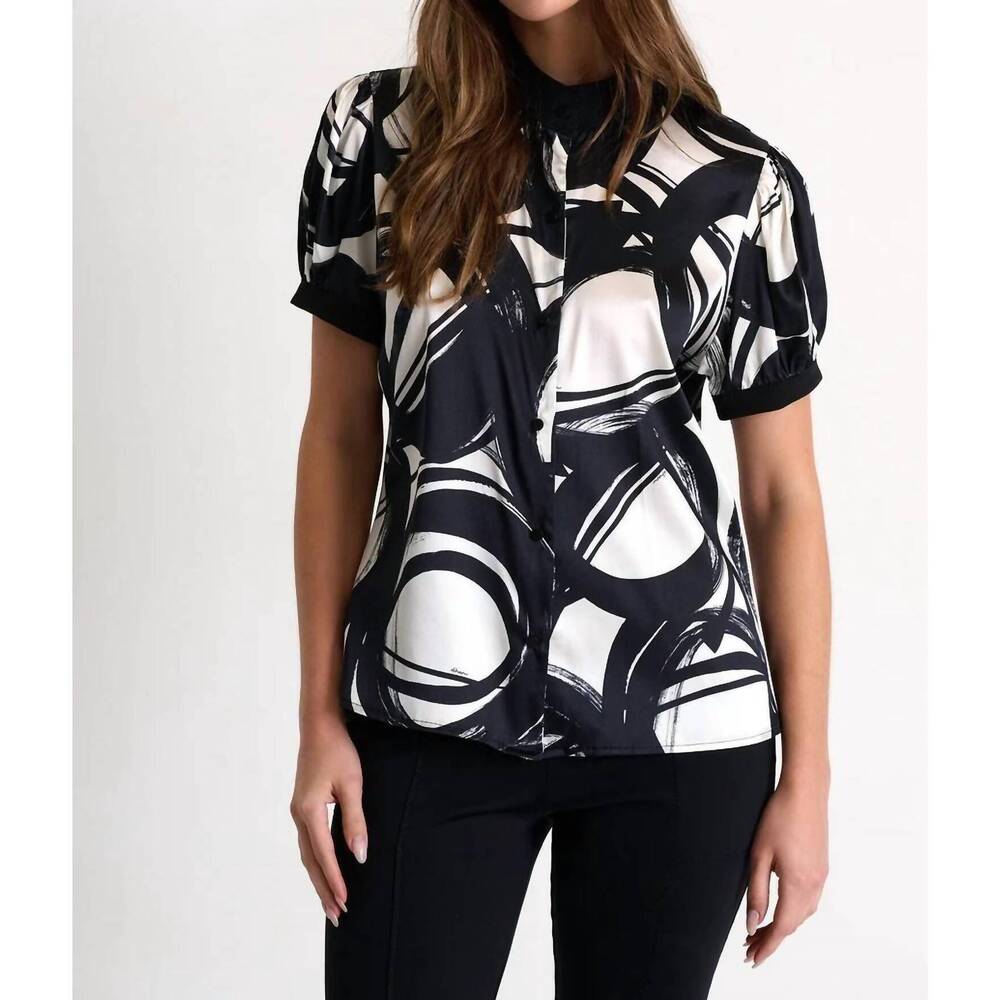 NEW SHAN luna blouse in black/white